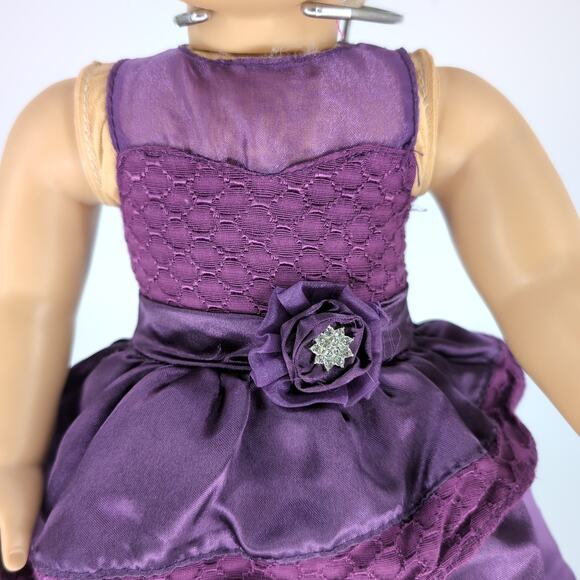 Unbranded Deep Purple Ankle Length Doll Formal Lined Dress for 18 inch Dolls GUC - Picture 2 of 12